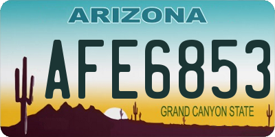 AZ license plate AFE6853