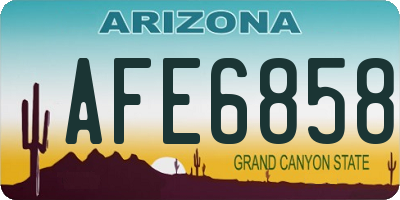 AZ license plate AFE6858