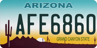 AZ license plate AFE6860