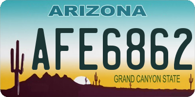 AZ license plate AFE6862