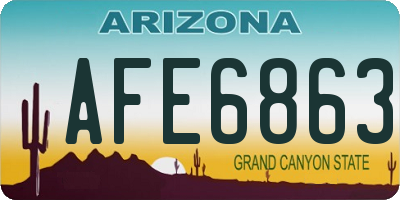 AZ license plate AFE6863