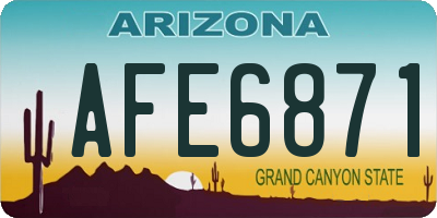 AZ license plate AFE6871