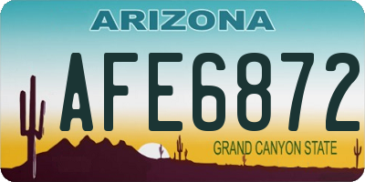 AZ license plate AFE6872