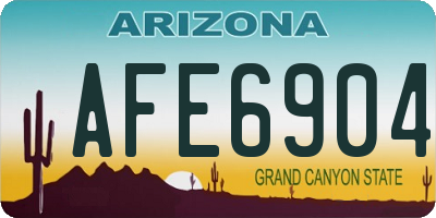 AZ license plate AFE6904