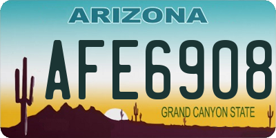 AZ license plate AFE6908