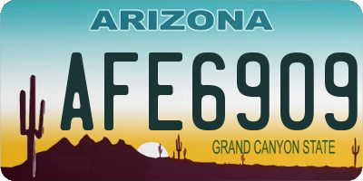 AZ license plate AFE6909