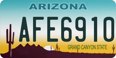 AZ license plate AFE6910