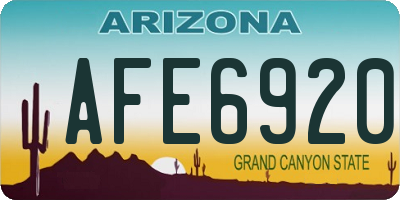 AZ license plate AFE6920