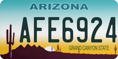 AZ license plate AFE6924