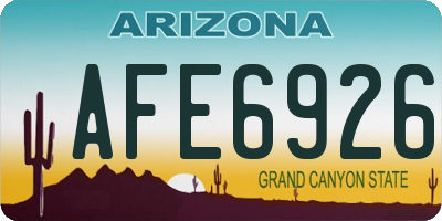 AZ license plate AFE6926