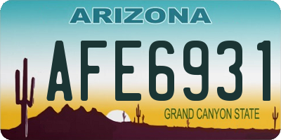 AZ license plate AFE6931