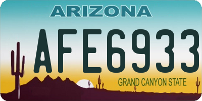 AZ license plate AFE6933