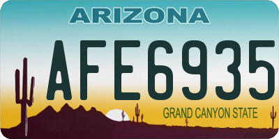 AZ license plate AFE6935