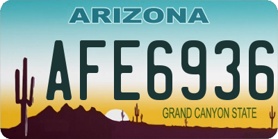AZ license plate AFE6936