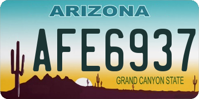 AZ license plate AFE6937