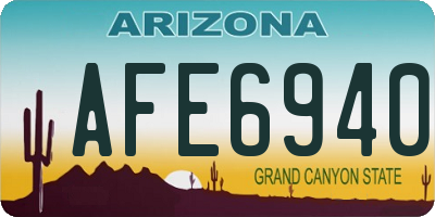 AZ license plate AFE6940