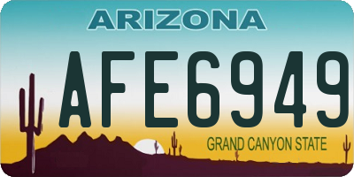 AZ license plate AFE6949