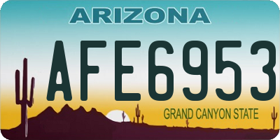 AZ license plate AFE6953
