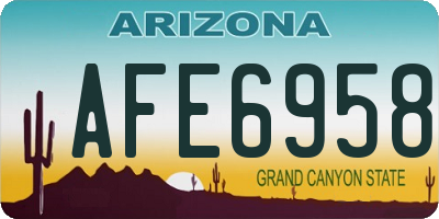 AZ license plate AFE6958