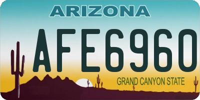AZ license plate AFE6960