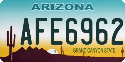 AZ license plate AFE6962