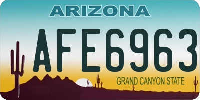 AZ license plate AFE6963