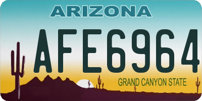 AZ license plate AFE6964