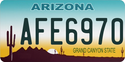 AZ license plate AFE6970
