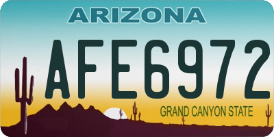 AZ license plate AFE6972
