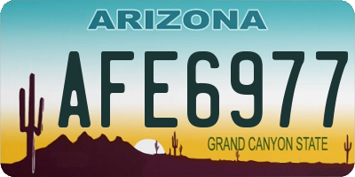 AZ license plate AFE6977