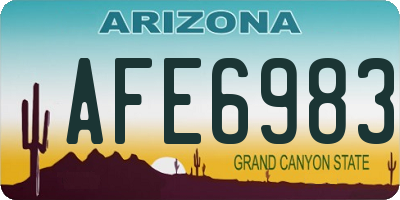 AZ license plate AFE6983