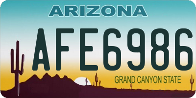 AZ license plate AFE6986