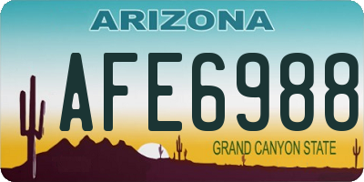 AZ license plate AFE6988