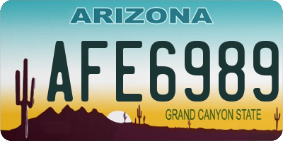 AZ license plate AFE6989