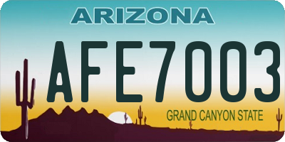 AZ license plate AFE7003