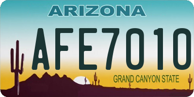 AZ license plate AFE7010