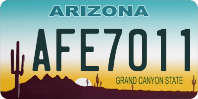 AZ license plate AFE7011