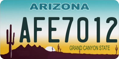 AZ license plate AFE7012