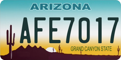 AZ license plate AFE7017
