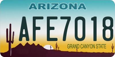 AZ license plate AFE7018