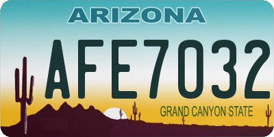 AZ license plate AFE7032