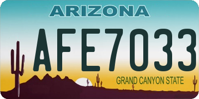 AZ license plate AFE7033