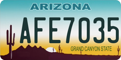 AZ license plate AFE7035