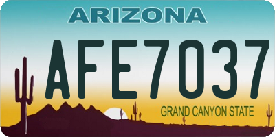 AZ license plate AFE7037