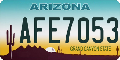 AZ license plate AFE7053