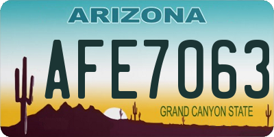 AZ license plate AFE7063