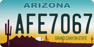AZ license plate AFE7067
