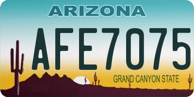 AZ license plate AFE7075
