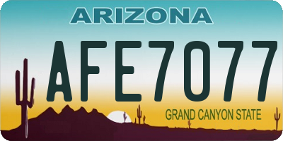 AZ license plate AFE7077