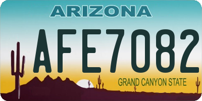 AZ license plate AFE7082